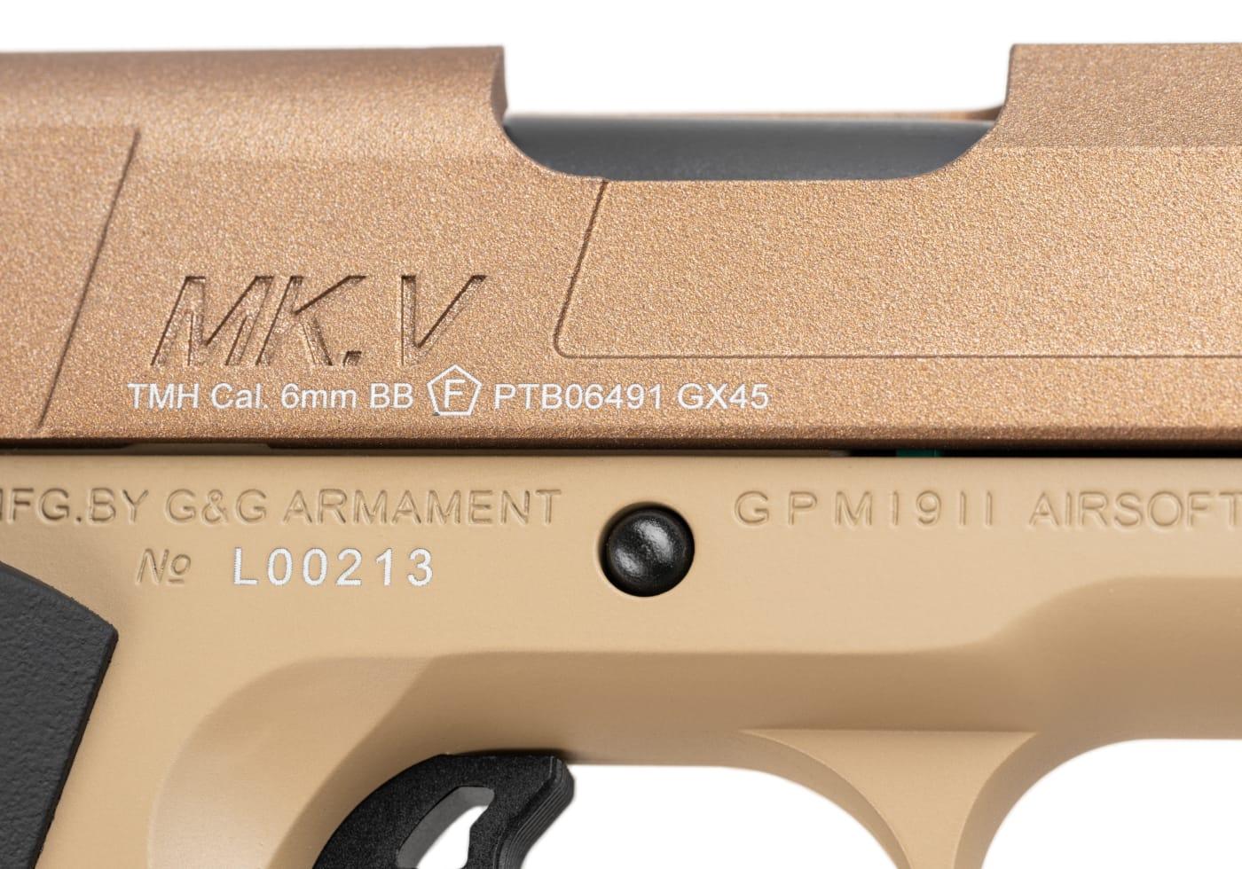 G&G GX45 Mk.V Metal Version GBB Dark Earth