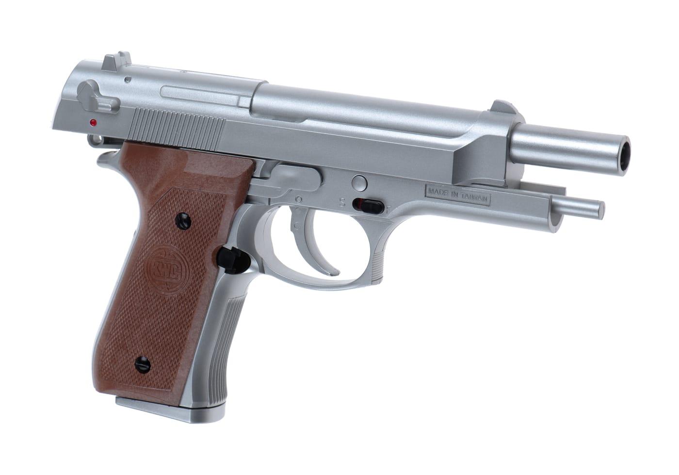 KWC M9 Silver Spring Springer Gun Silver 0.6J 6mm bb's