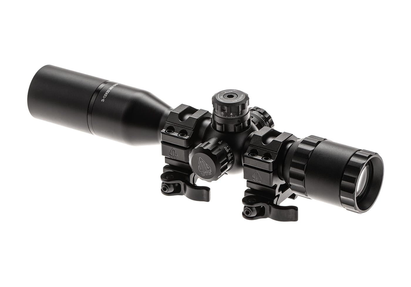 Leapers BugBuster 3-12X32 Rifle Scope Side AO Mil-Dot With QD Rings Black