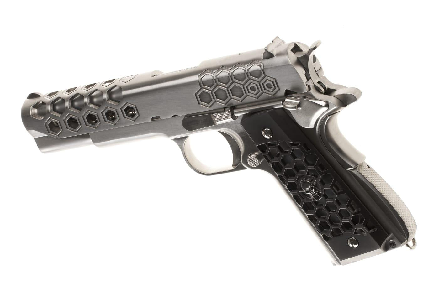 WE M1911 Hex Cut Full Metal GBB Silver