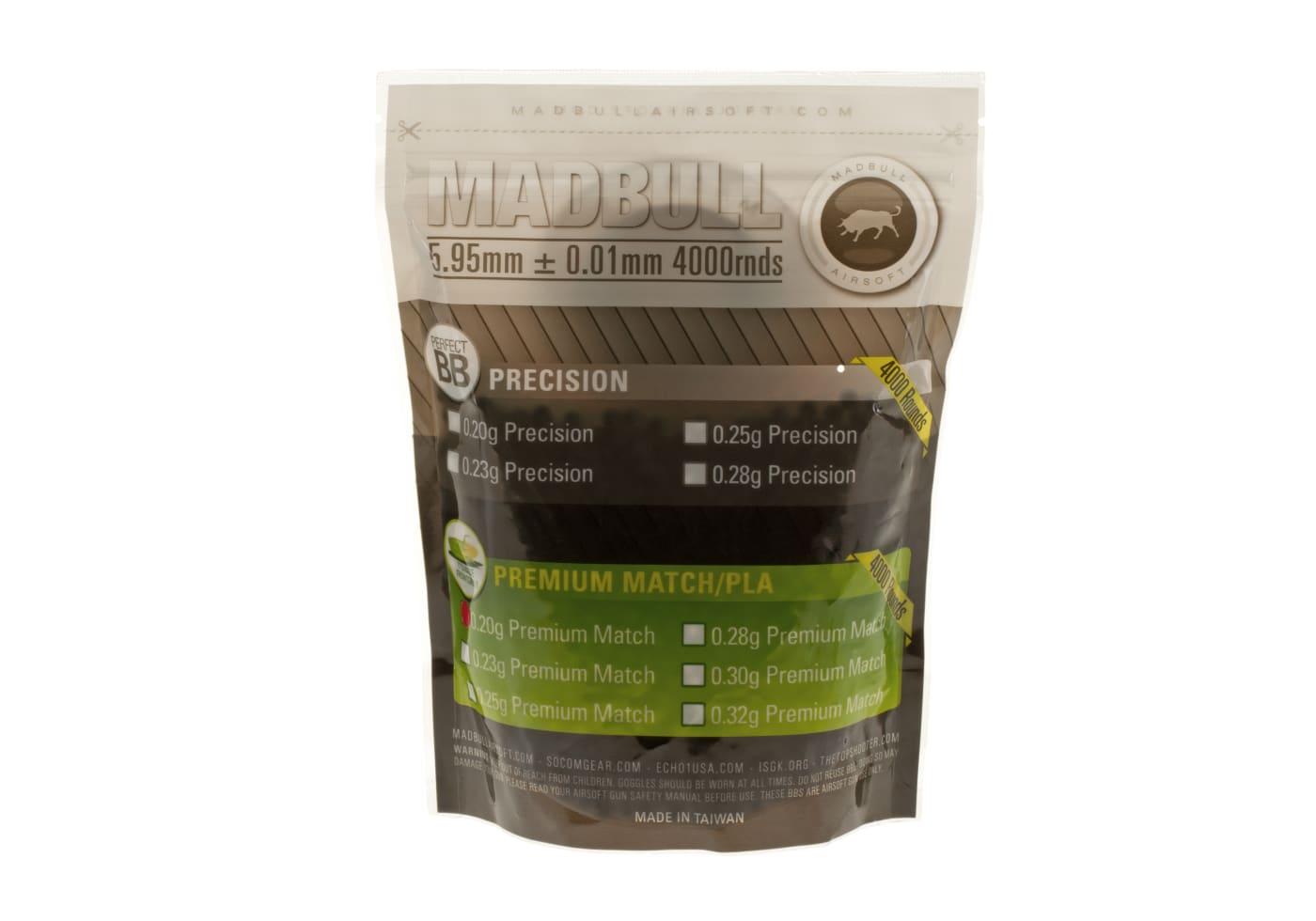 Madbull 0.20g Bio Premium Match Grade PLA 4000rds bb's