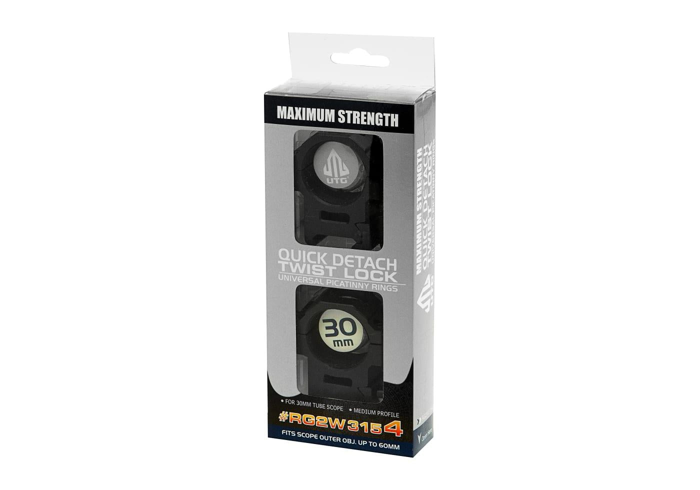 Leapers 30mm CNC Mount Rings Medium Black