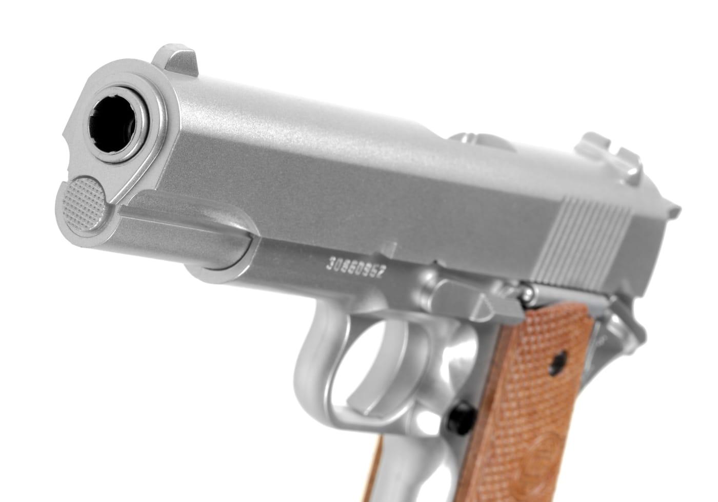 KWC M1911 Silver Springer Pistol Gun Silver 6mm Airsoft