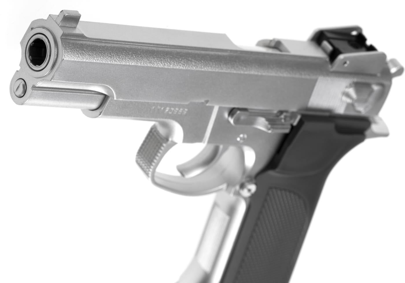 KWC M4505 Silver Springer Pistol Gun Silver 6mm Airsoft