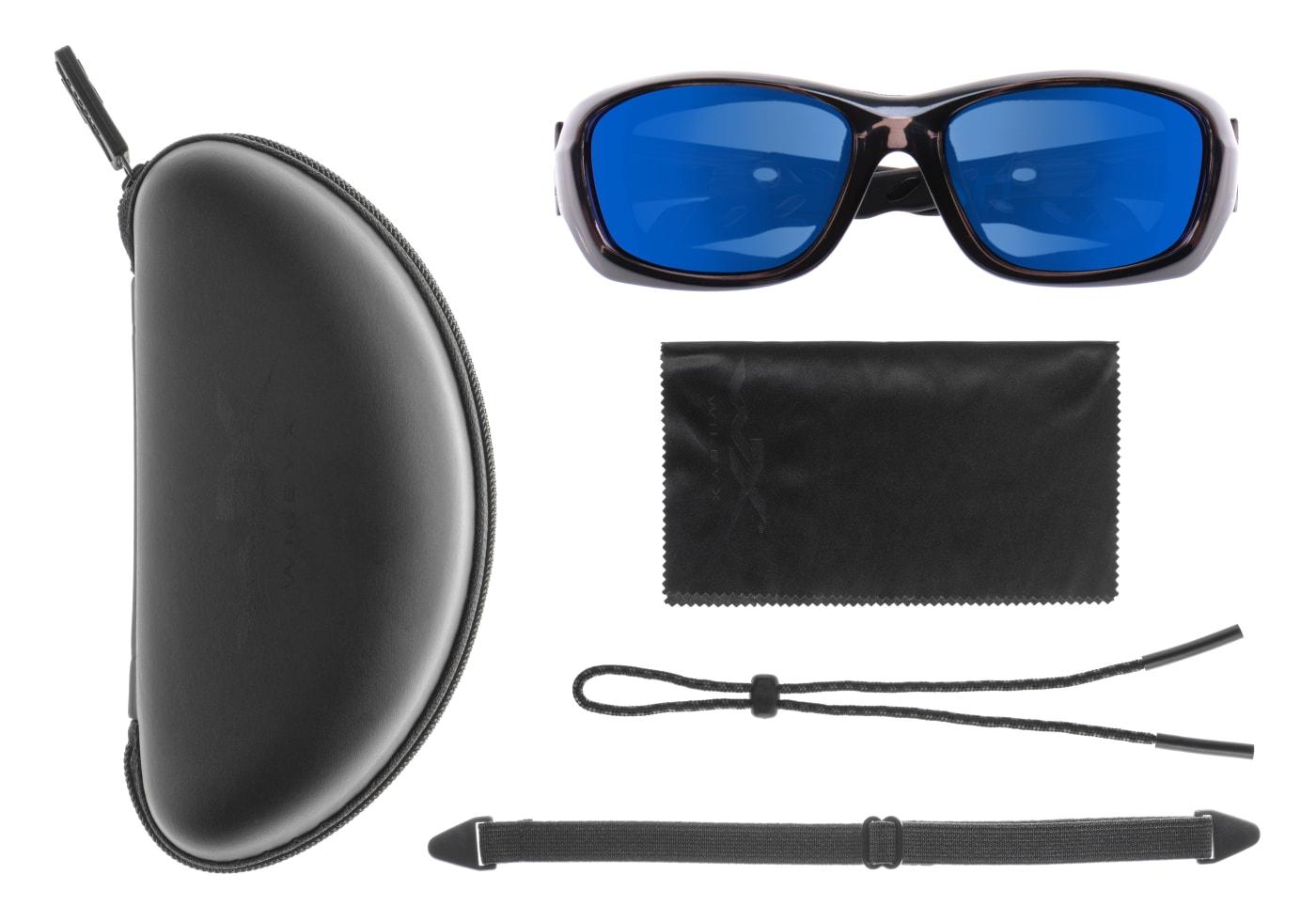 Wiley X WX Gravity Captivate Polarized Blue Mirror Black