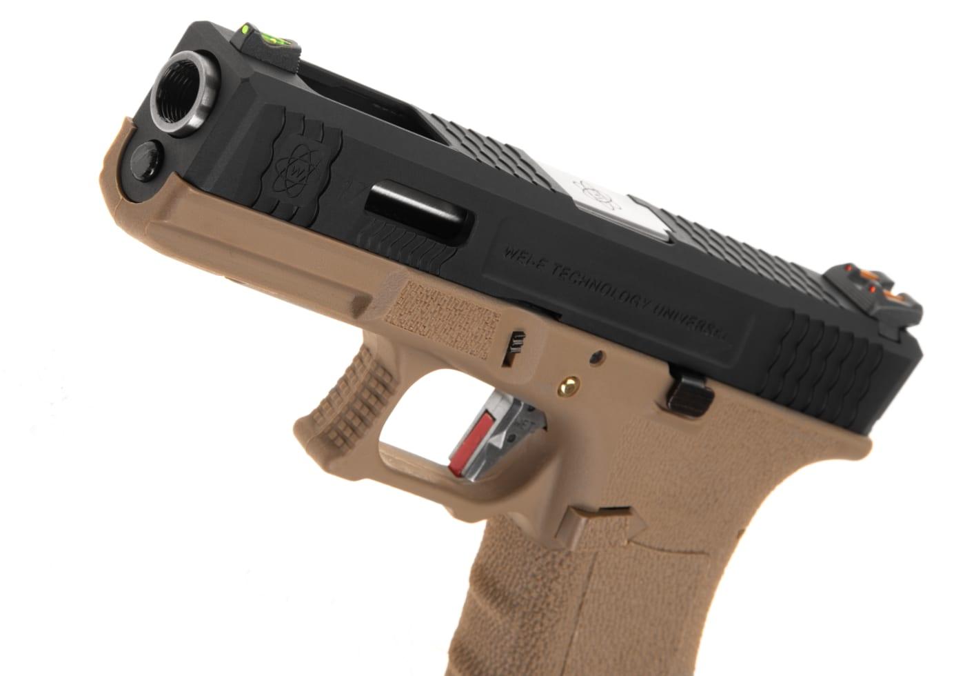 WE G-Force 17 BK Silver Barrel Metal Version GBB Desert