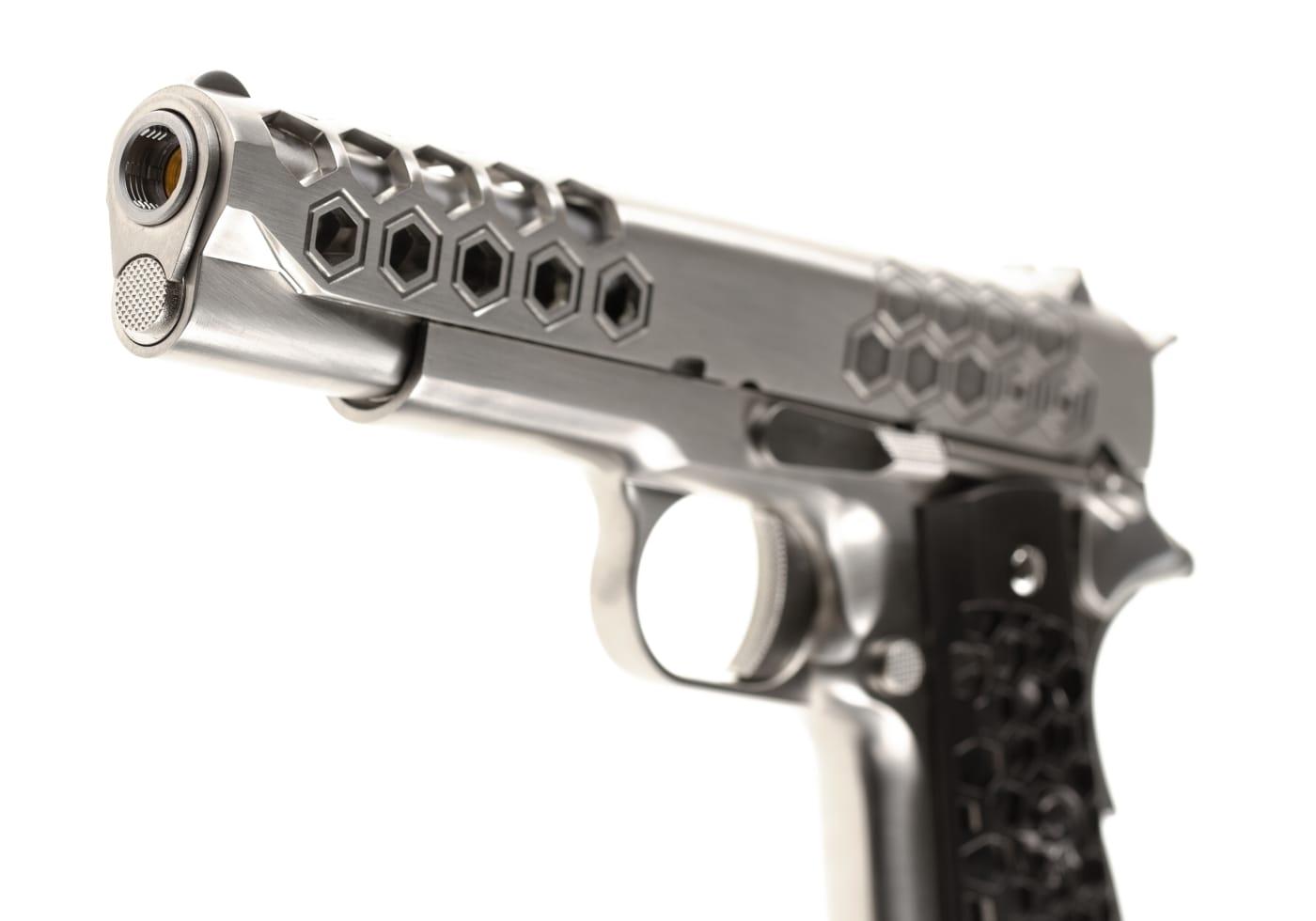 WE M1911 Hex Cut Full Metal GBB Silver