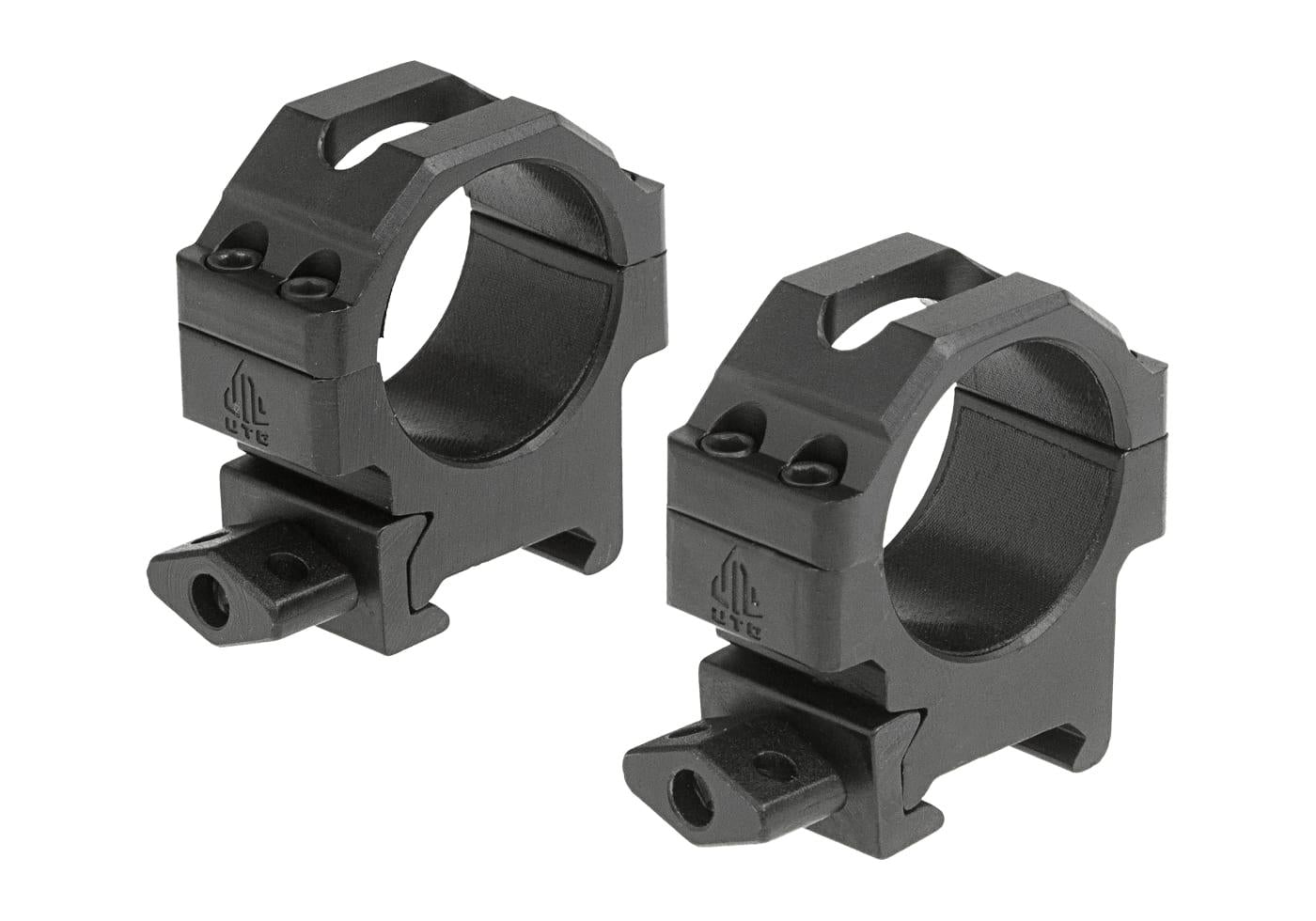 Leapers 30mm CNC Mount Rings Low Black
