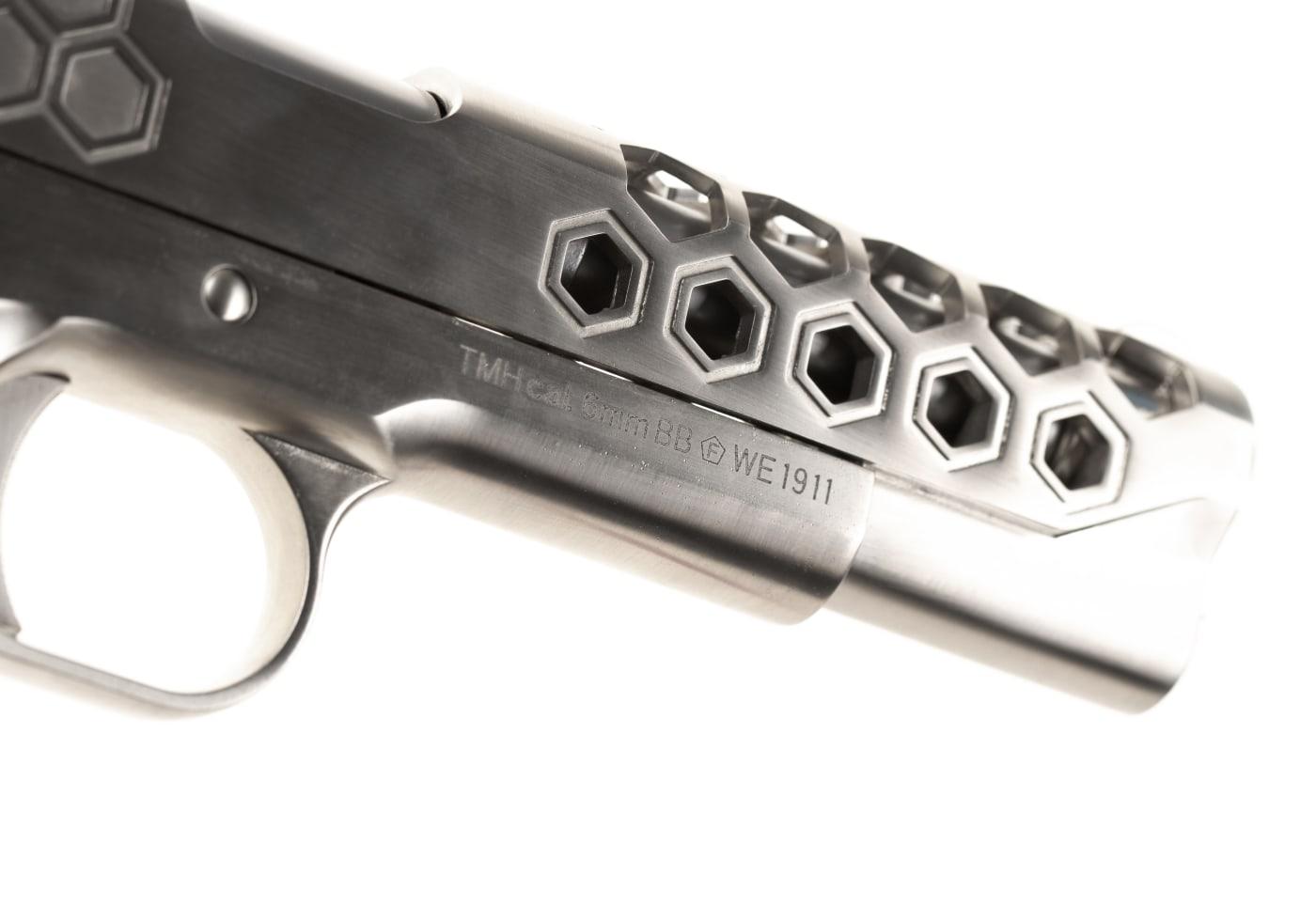 WE M1911 Hex Cut Full Metal GBB Silver