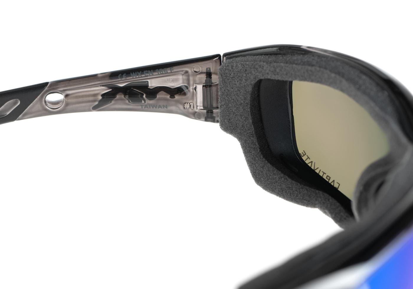 Wiley X WX Gravity Captivate Polarized Blue Mirror Black