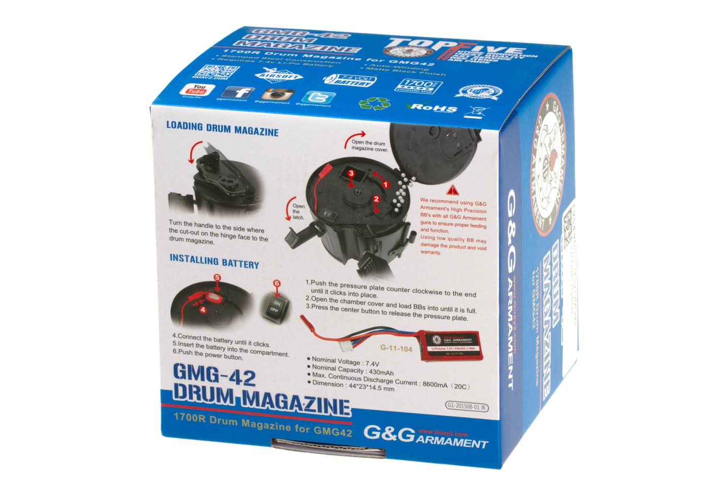 G&G Box Mag GMG42 1700rds Black