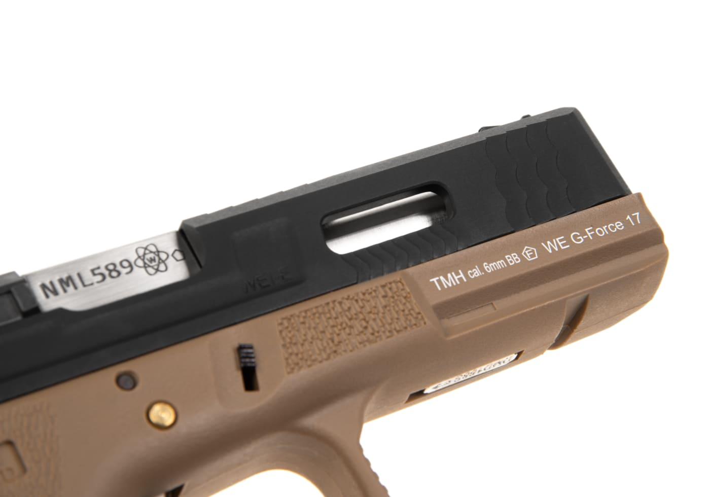 WE G-Force 17 BK Silver Barrel Metal Version GBB Desert