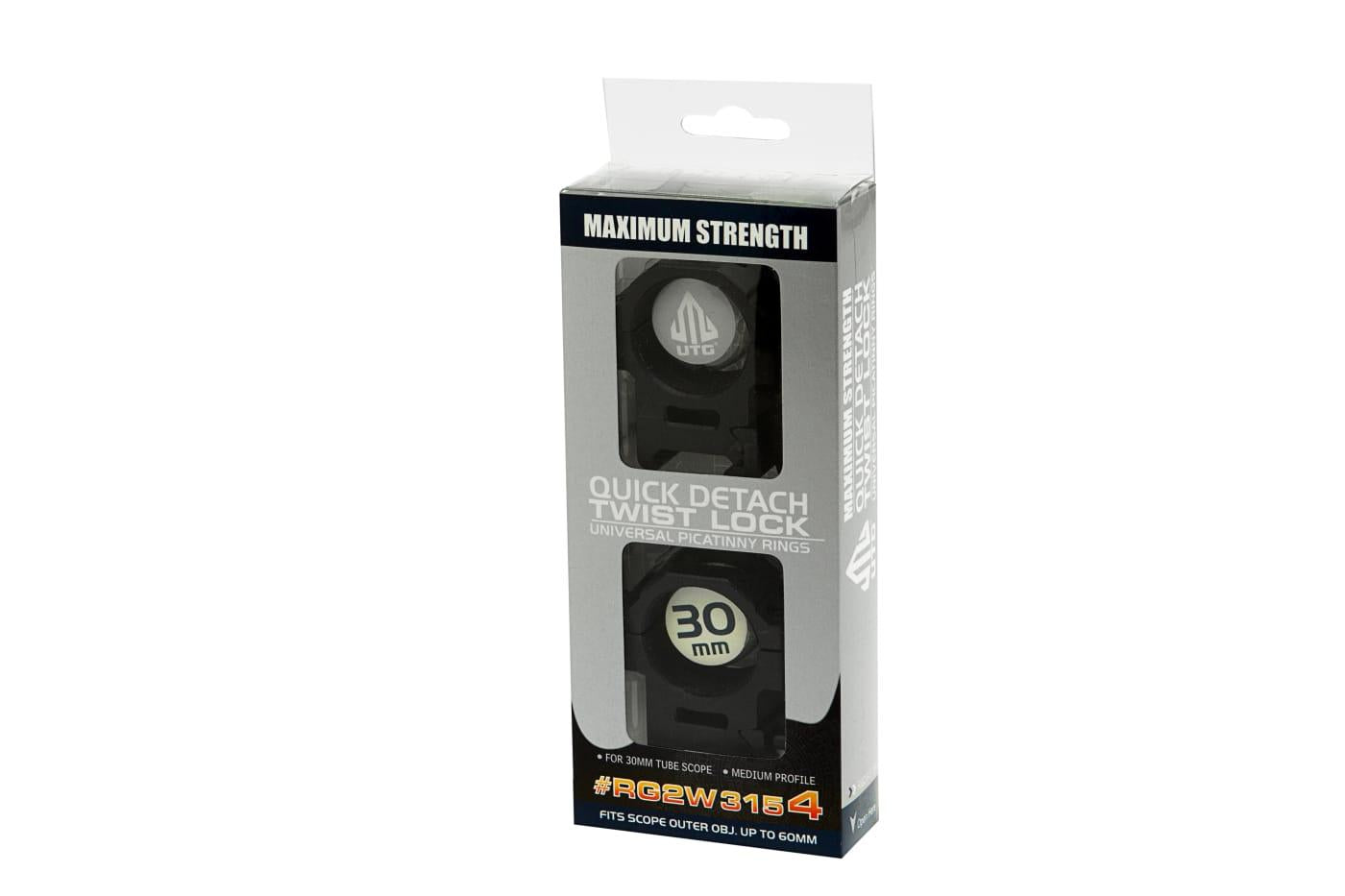 Leapers 30mm CNC Mount Rings Medium Black