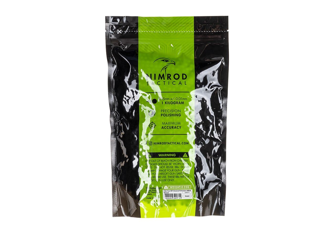 Nimrod 0.25g Airsoft Tracer BB Professional Performance 4000rds Green