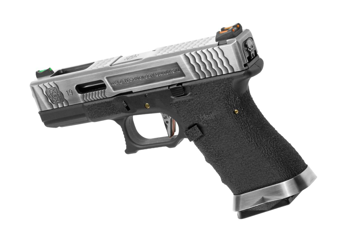 WE G-Force 19 SV Silver Barrel Metal Version GBB Black