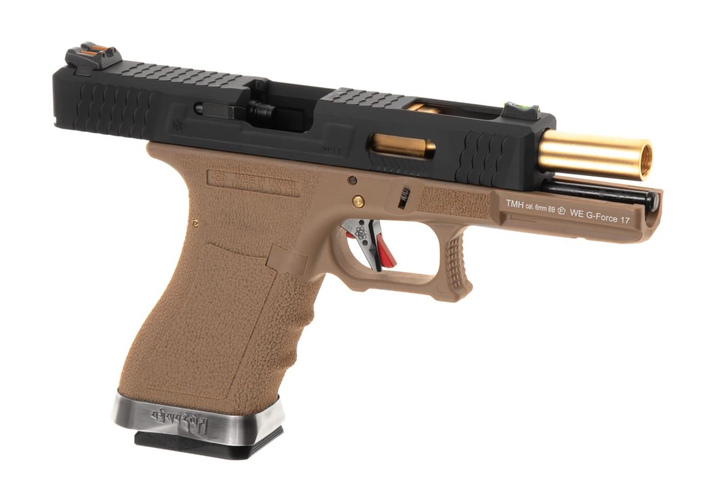 WE G-Force 17 BK Gold Barrel Metal Version GBB Desert