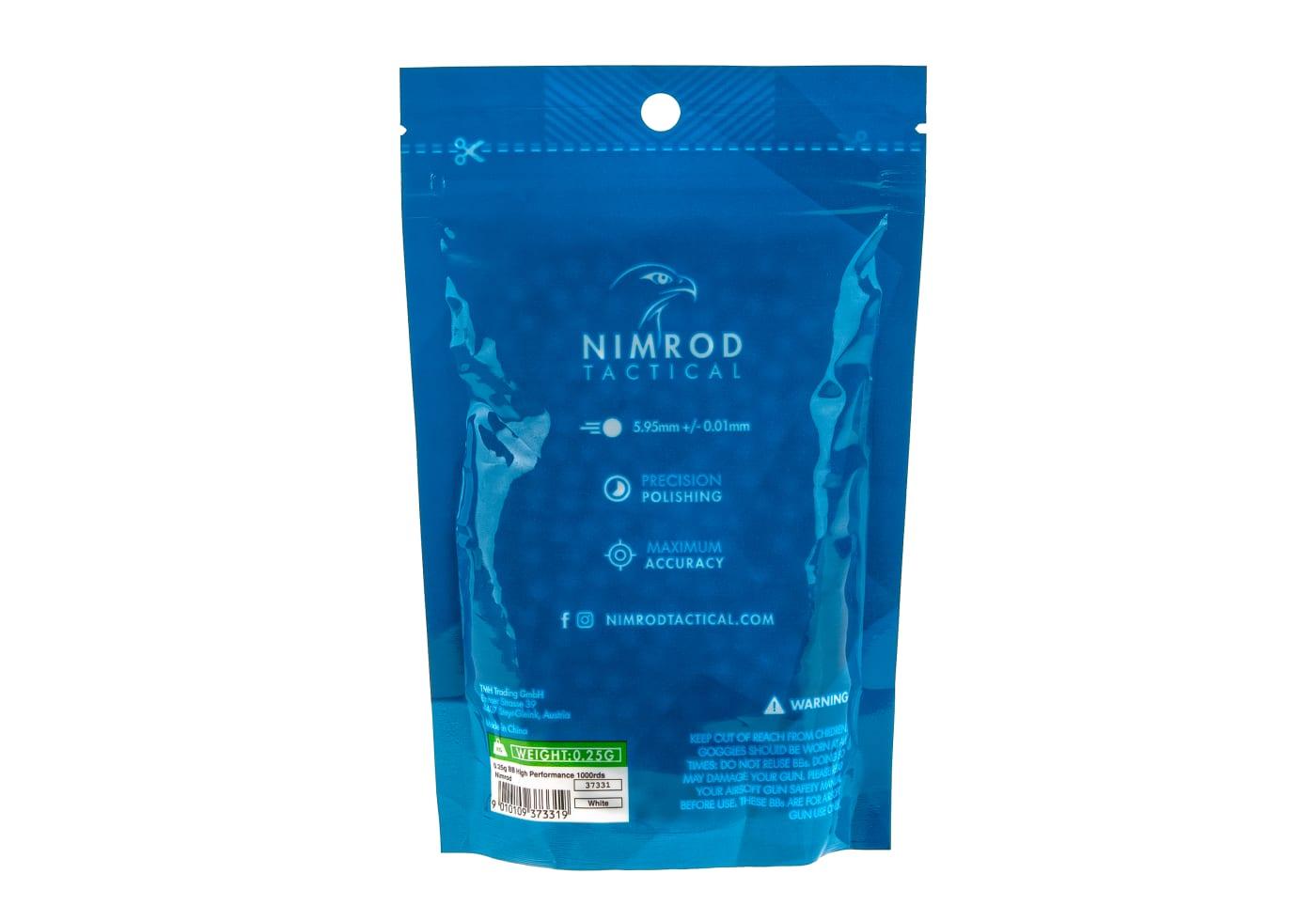 Nimrod 0.25g BB High Performance 1000rds White