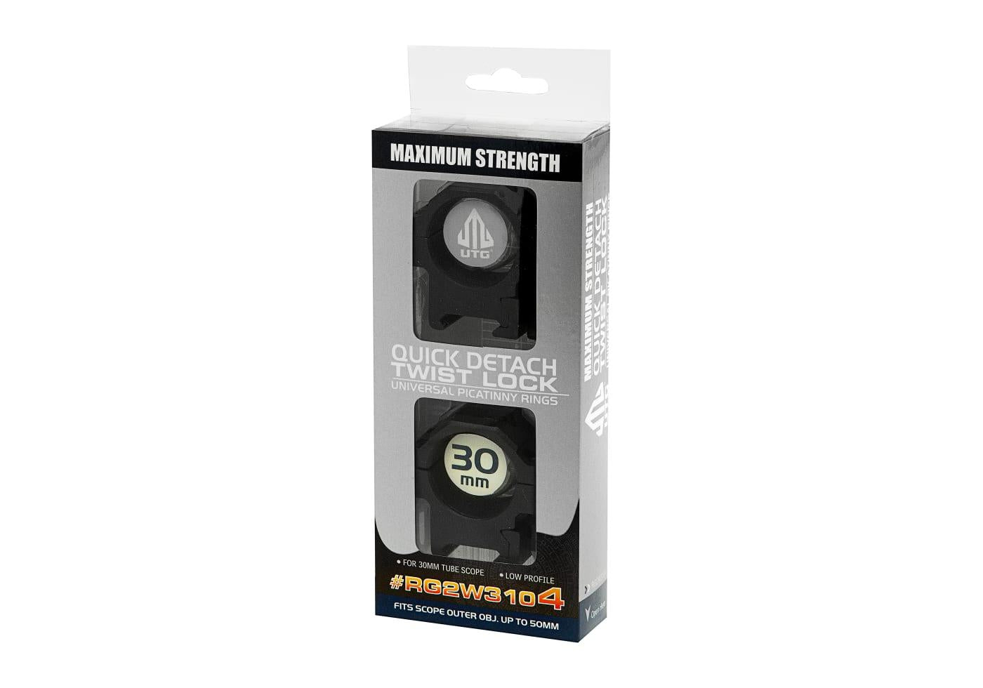 Leapers 30mm CNC Mount Rings Low Black