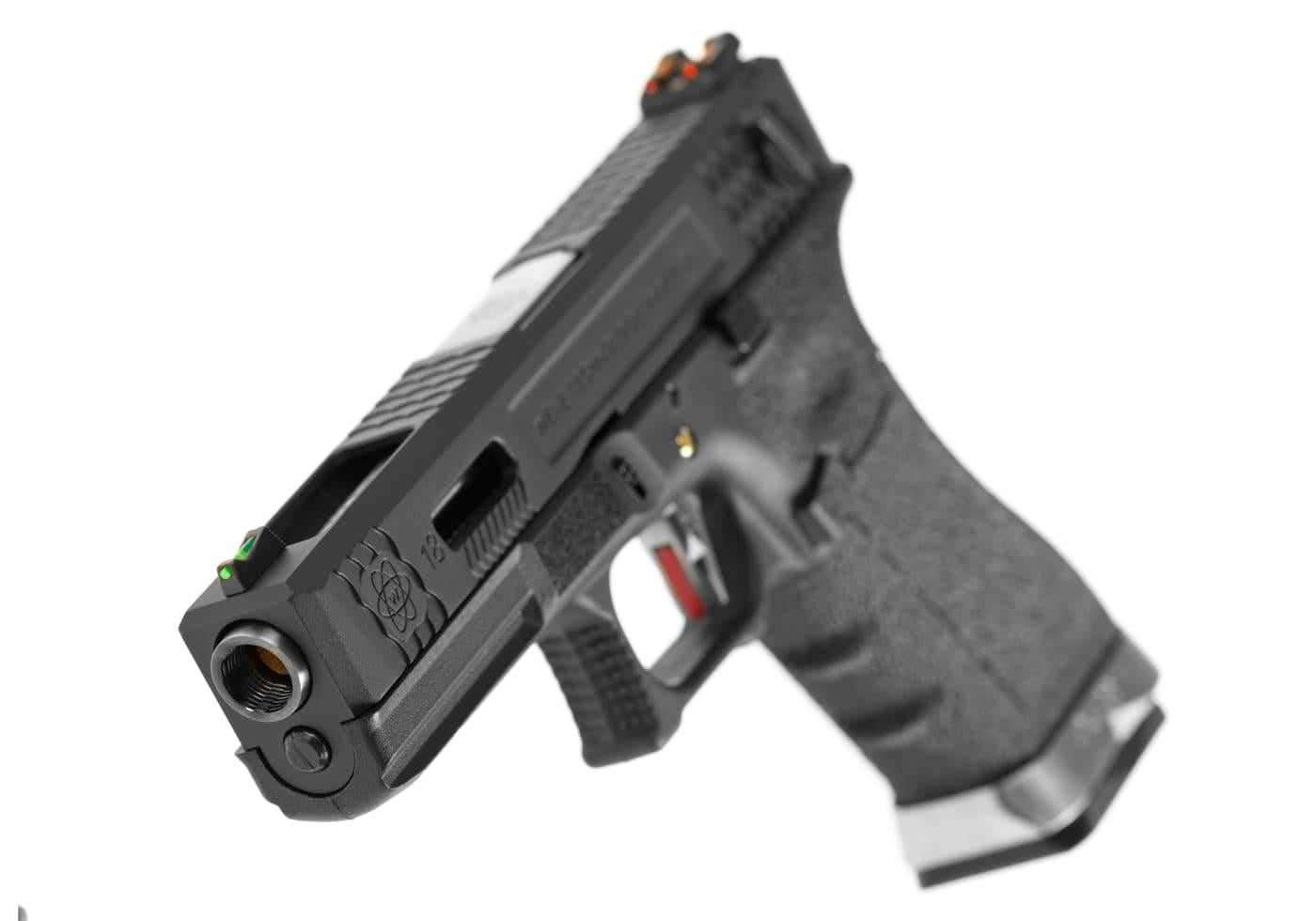 WE G-Force 18C BK Silver Barrel Metal Version GBB Black