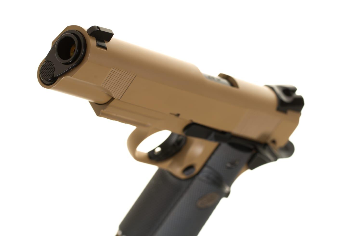 KJW M1911 MEU Full Metal Tan Co2 Pistol Tan