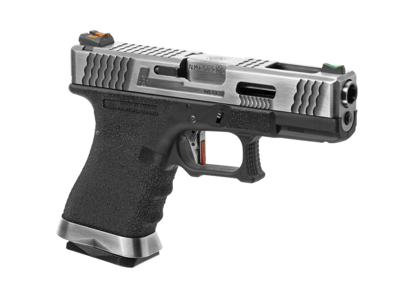 WE G-Force 19 SV Silver Barrel Metal Version GBB Black