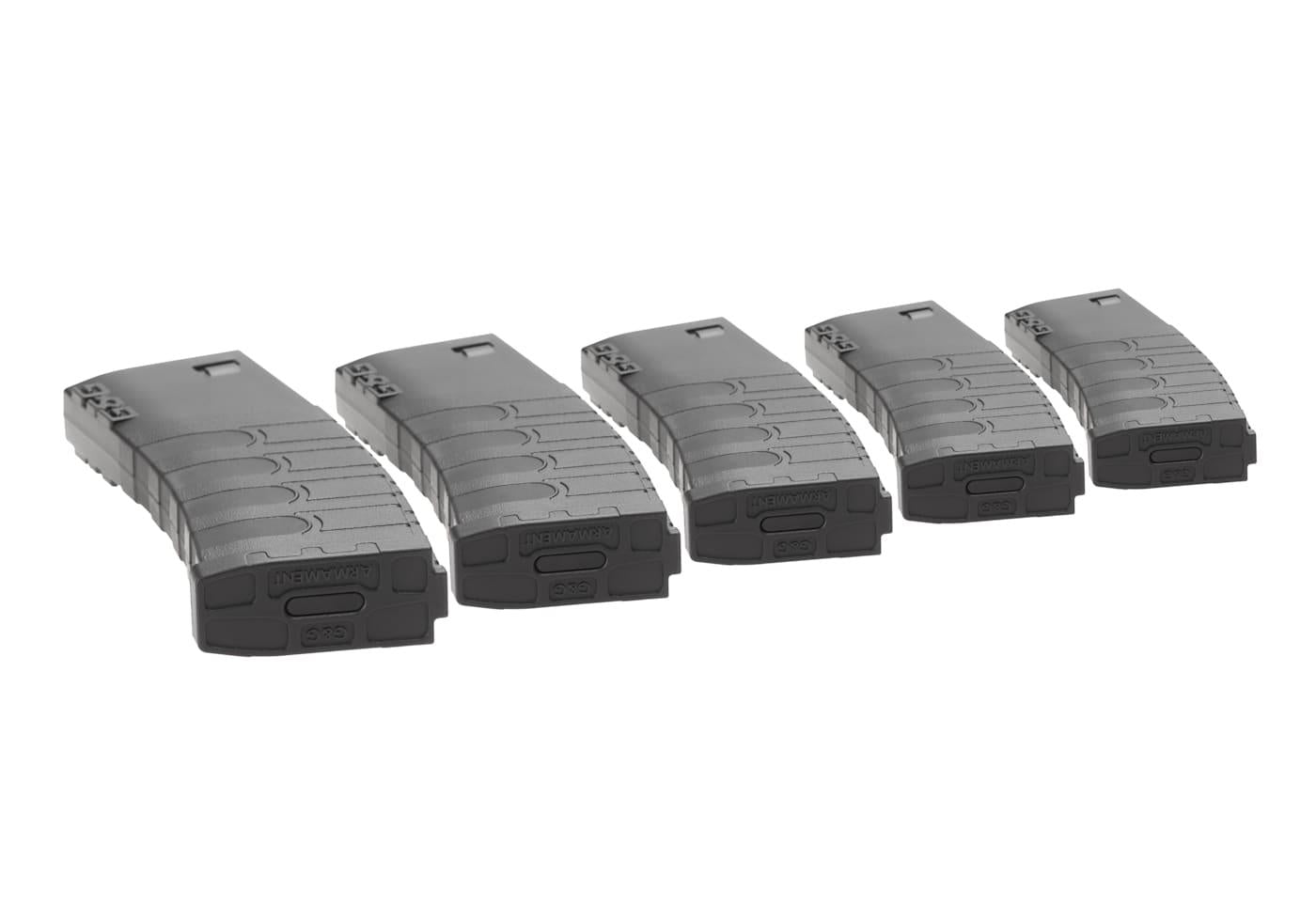 G&G Magazine M4 Midcap Plastic 120rds 5pcs Box Set Black