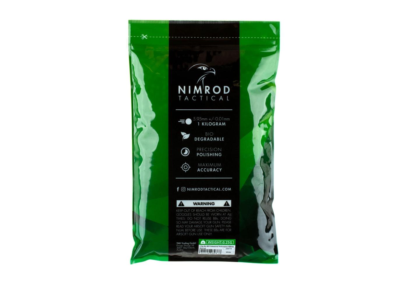 Nimrod 0.25g Bio BB Professional Performance 4000rds White
