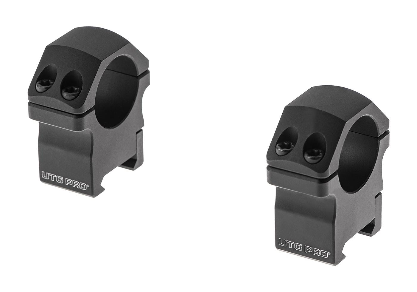 Leapers PRO 25.4mm Medium Profile P.O.I. Picatinny Scope Mount Rings Black
