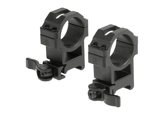 Leapers 30mm QD CNC Mount Rings High Black