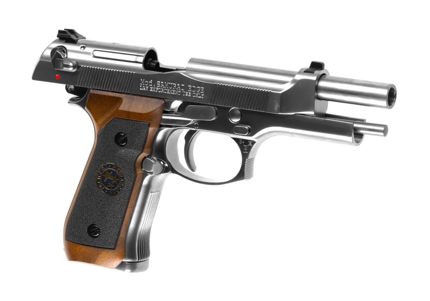 WE M92 Samurai Edge Biohazard Full Metal GBB Silver