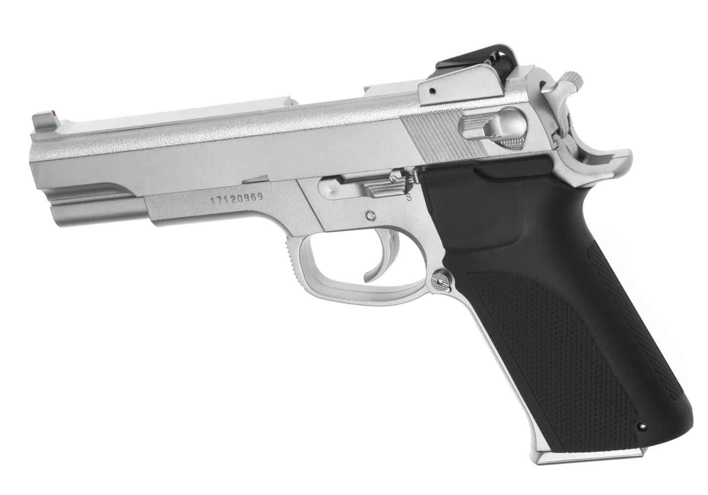 KWC M4505 Silver Springer Pistol Gun Silver 6mm Airsoft
