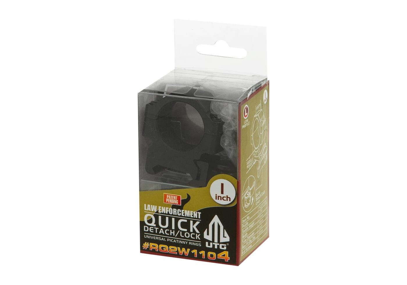 Leapers QD 25.4mm CNC Mount Rings Low Black