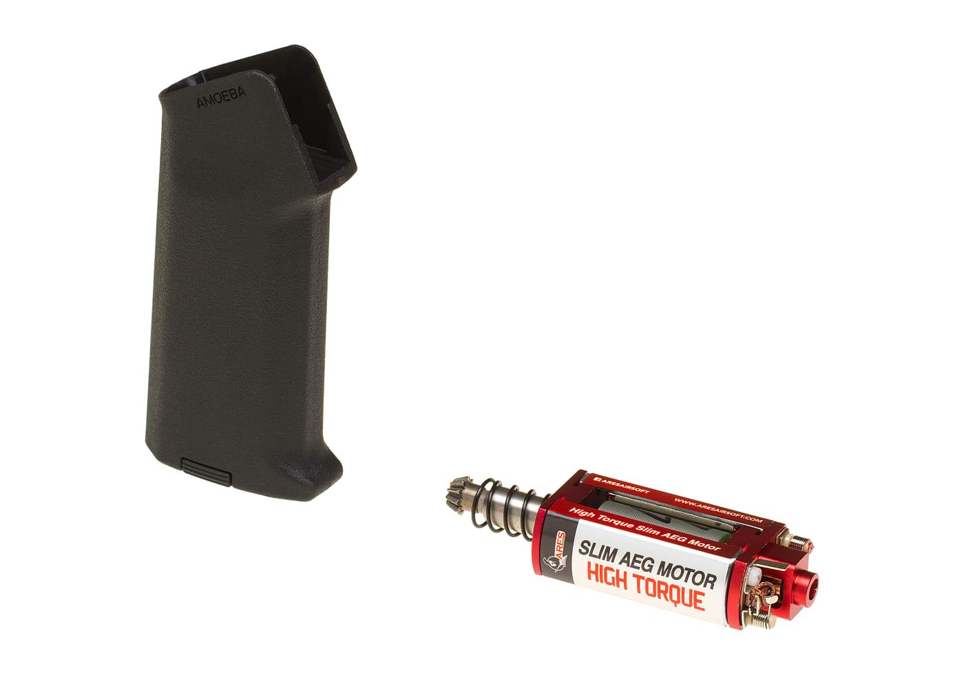 Ares High Torque Slim Motor + Amoeba Slim Pistol Grip Black