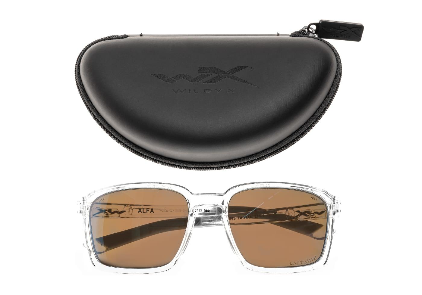 Wiley X WX Alfa Captivate Polarized Blue Mirror Transparent