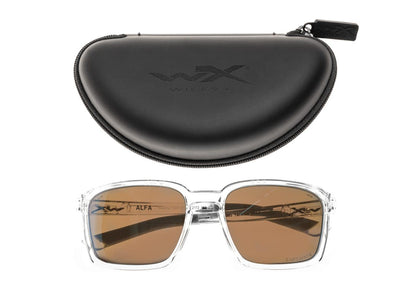 Wiley X WX Alfa Captivate Polarized Blue Mirror Transparent