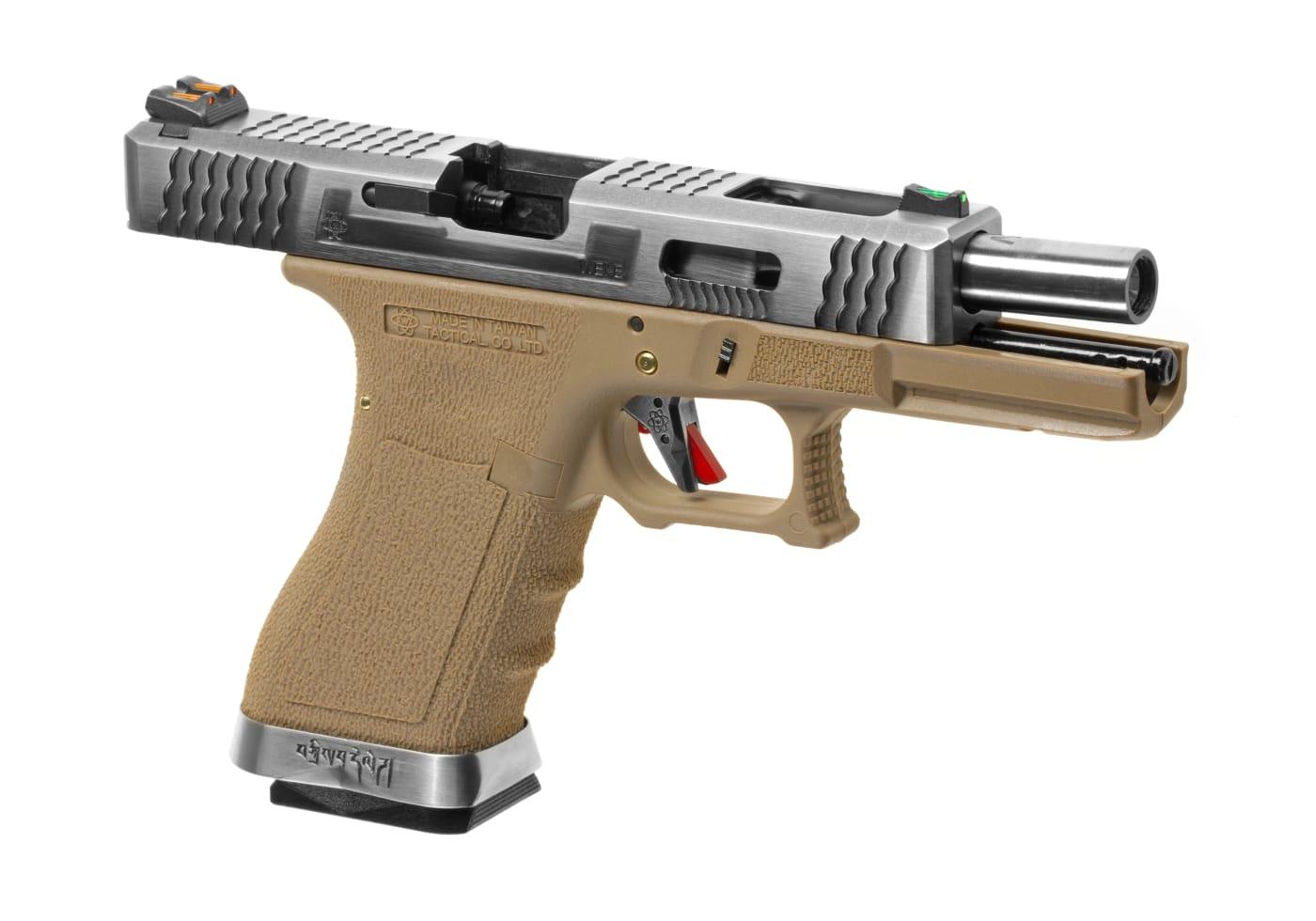 WE G-Force 18C SV Silver Barrel Metal Version GBB Desert