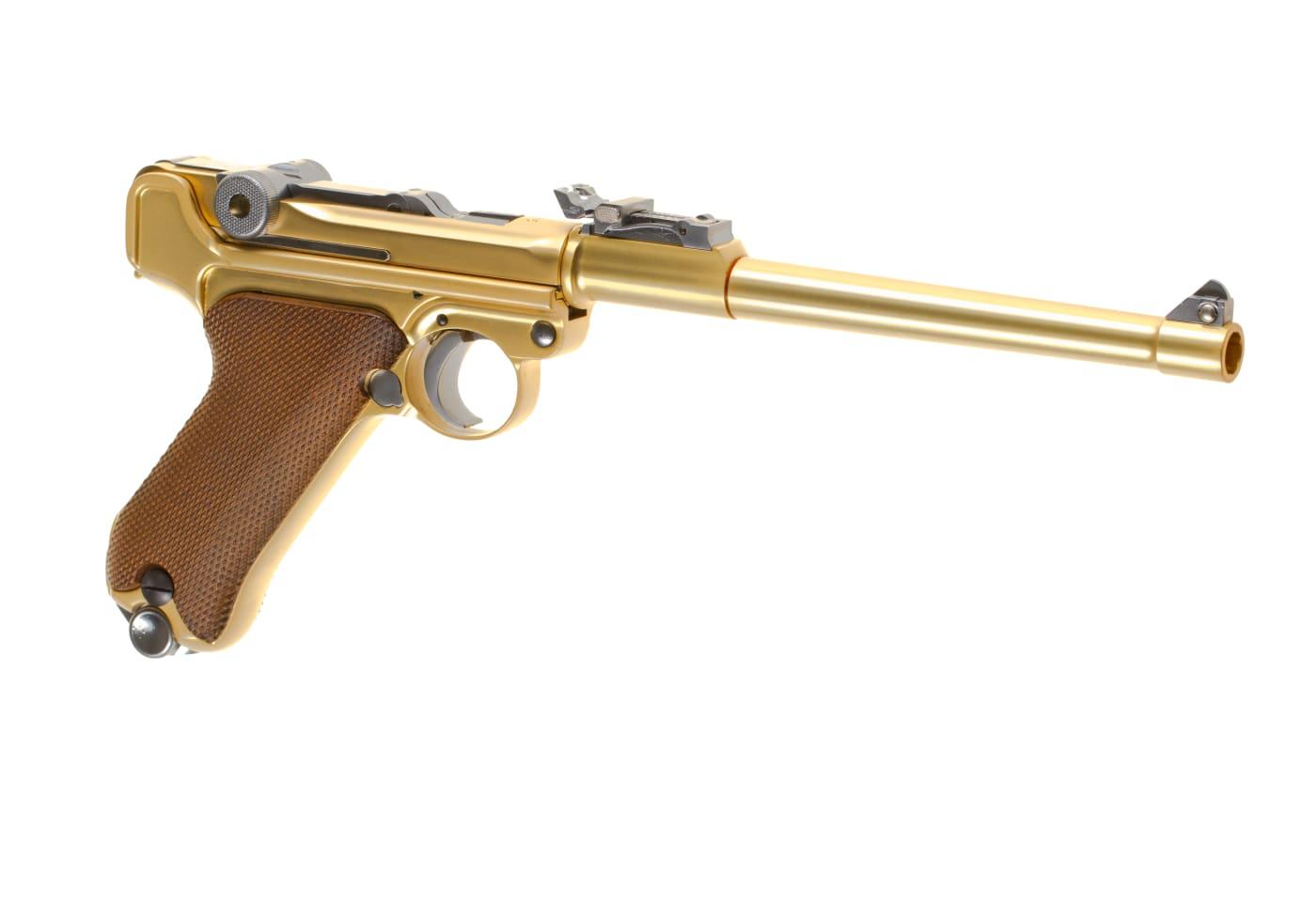WE P08 8 Inch Full Metal GBB Gold