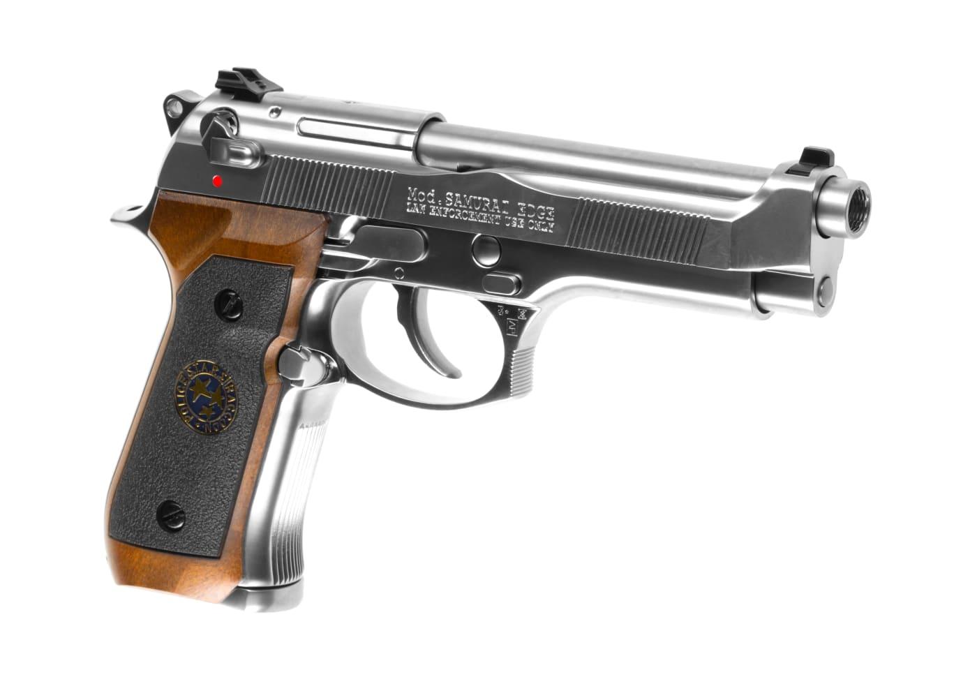 WE M92 Samurai Edge Biohazard Full Metal GBB Silver
