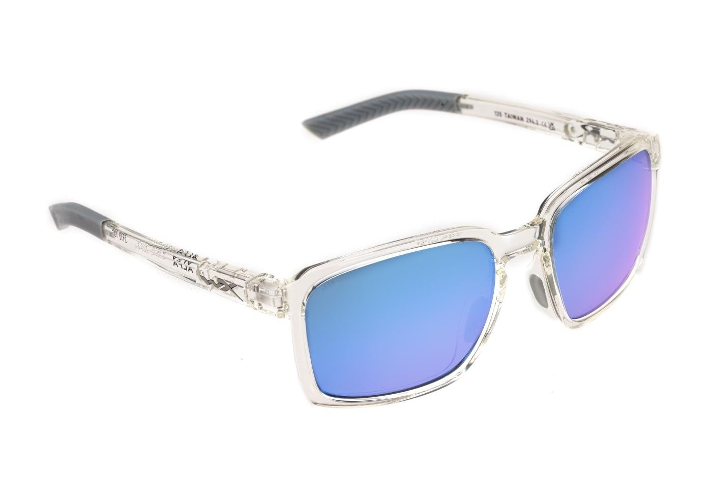 Wiley X WX Alfa Captivate Polarized Blue Mirror Transparent