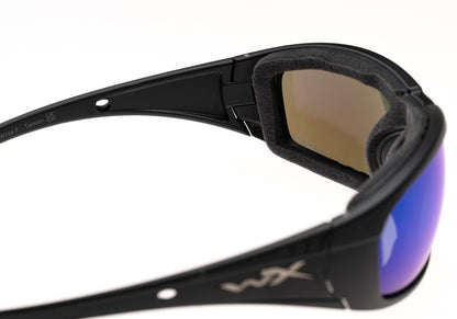 Wiley X WX Boss Captivate Polarized Blue Mirror Black