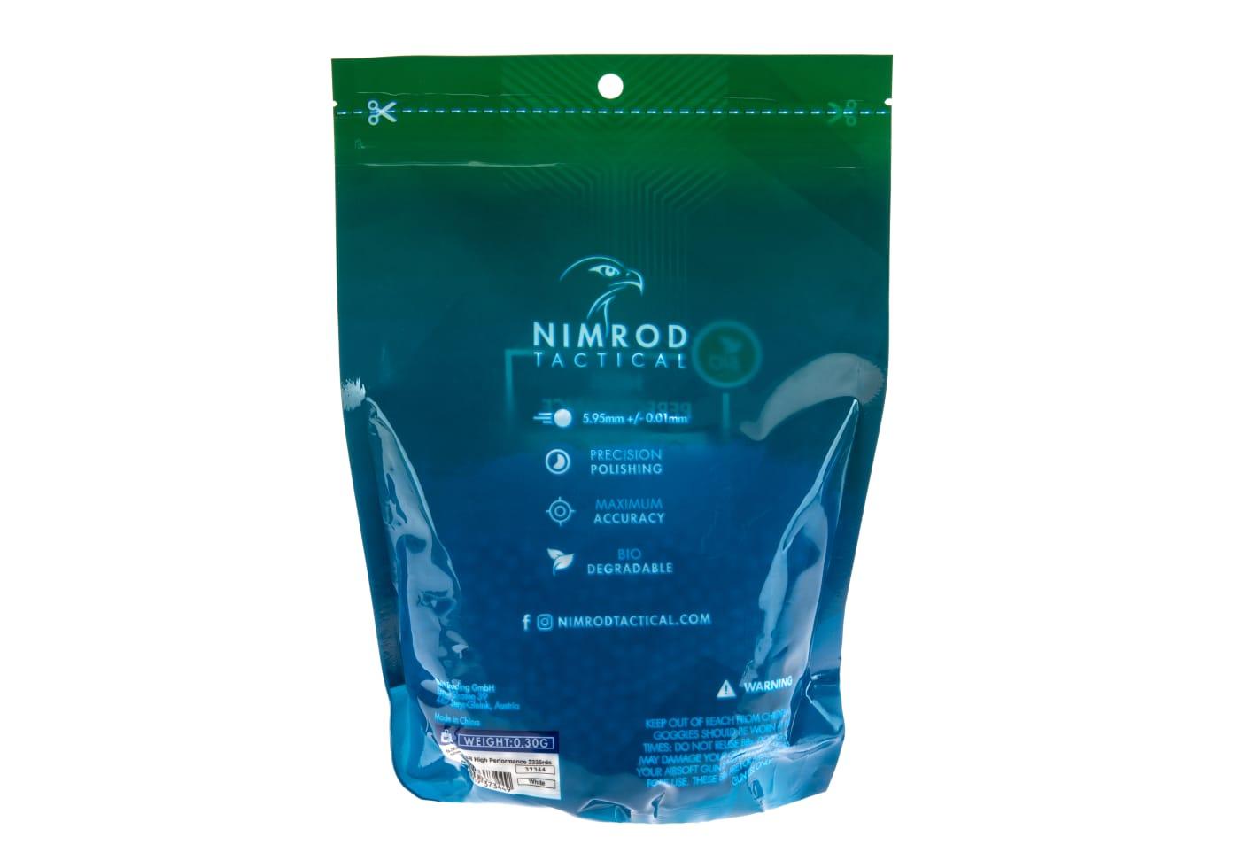 Nimrod 0.30g Bio BB High Performance 3335rds White 6mm bb's