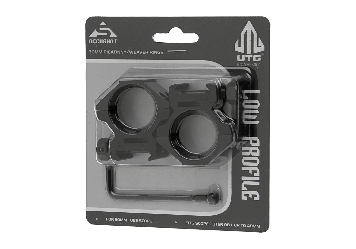 Leapers 30mm Mount Rings Low Black