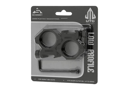 Leapers 30mm Mount Rings Low Black