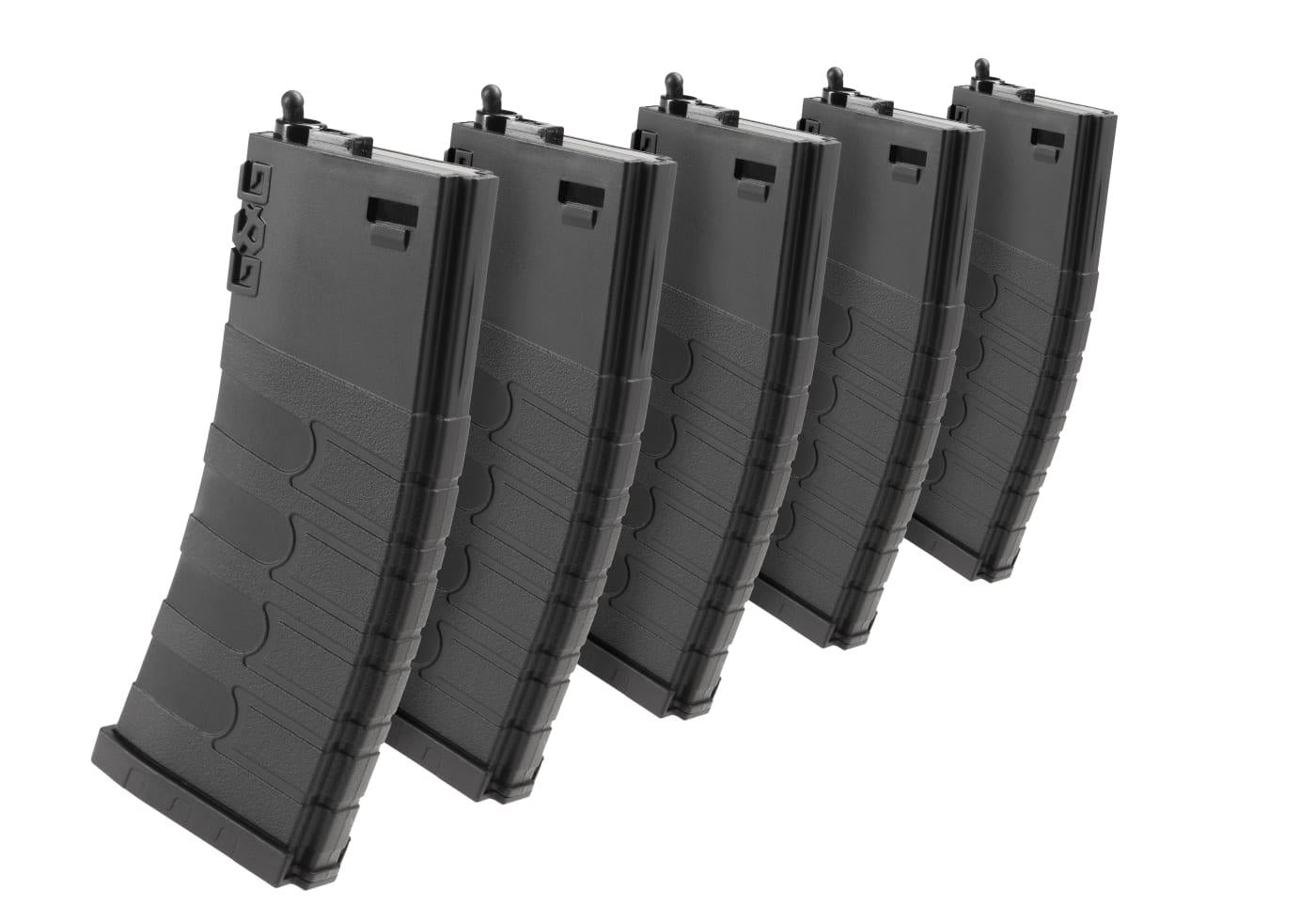 G&G Magazine M4 Midcap Plastic 120rds 5pcs Box Set Black