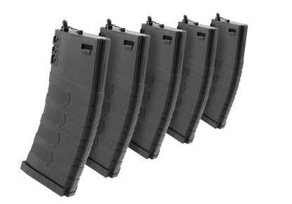 G&G Magazine M4 Midcap Plastic 120rds 5pcs Box Set Black
