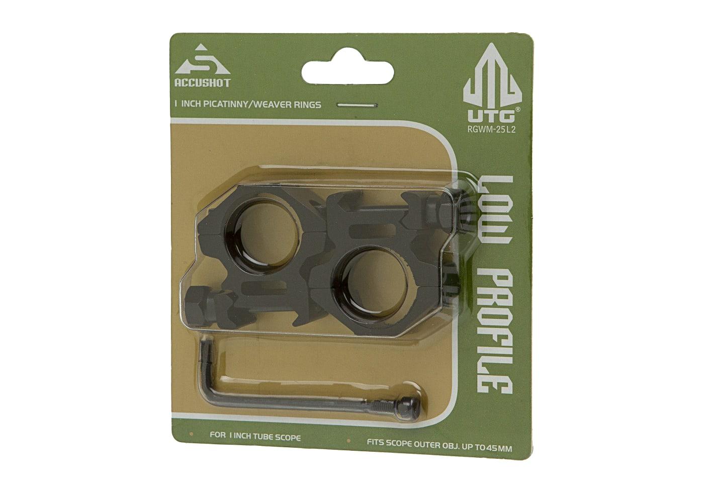 Leapers 25.4mm Scope Mount Rings Low Black