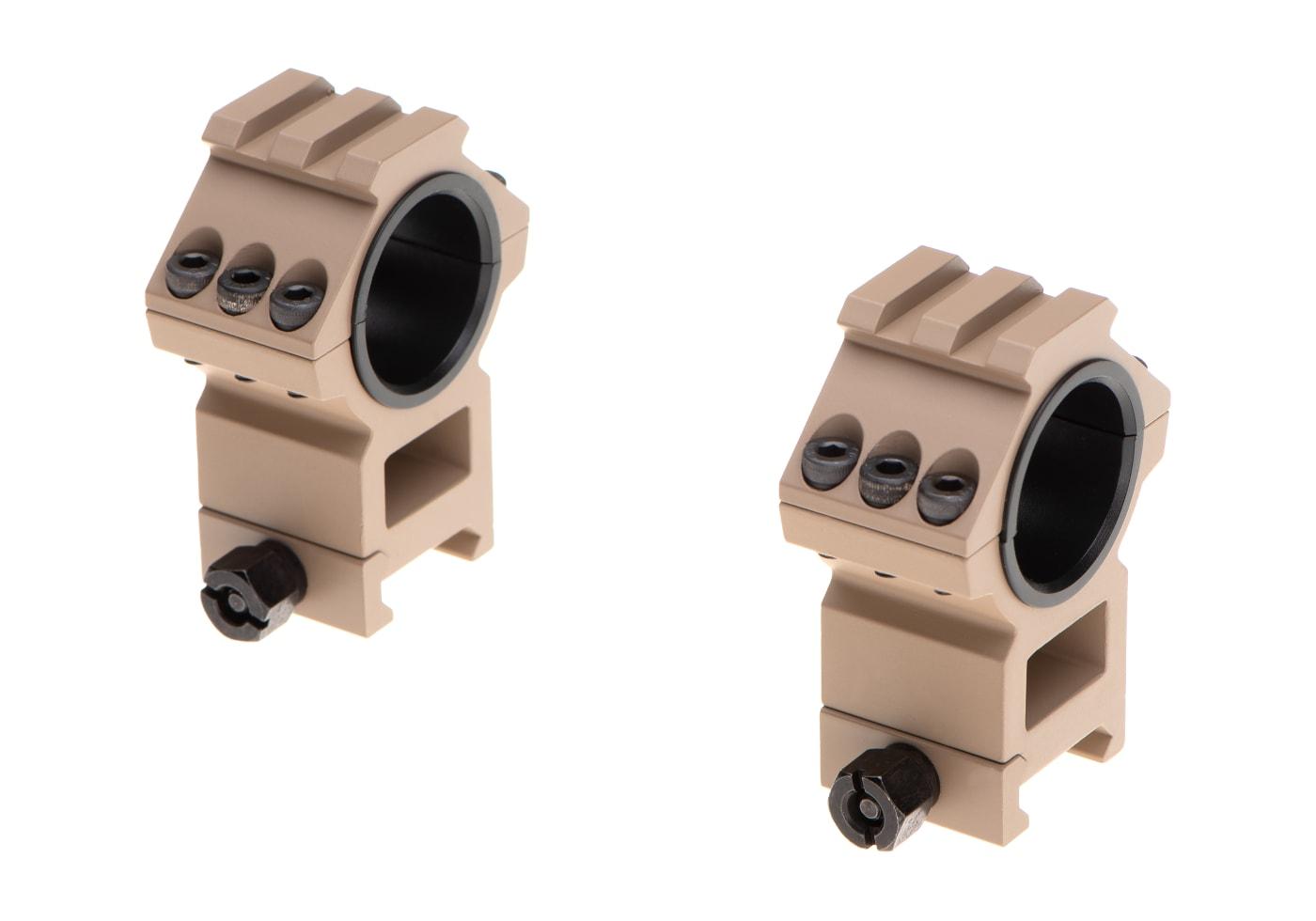 Aim-O Top Rail 25.4mm / 30mm Mount Rings Desert