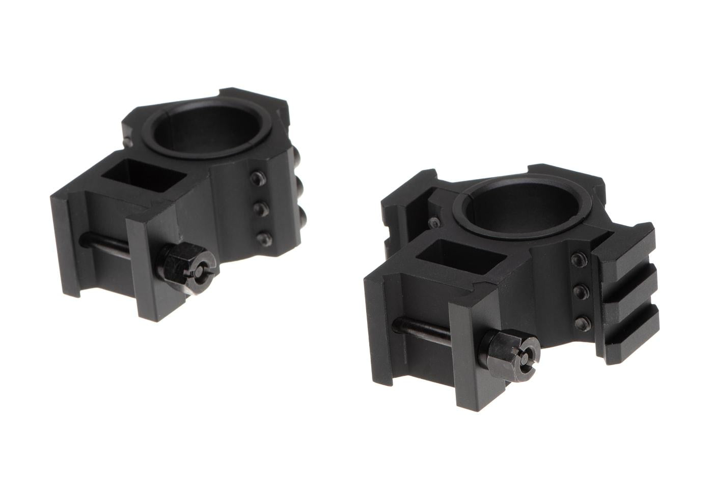 Aim-O Tri-Side Rail 25.4mm / 30mm Mount Rings Black