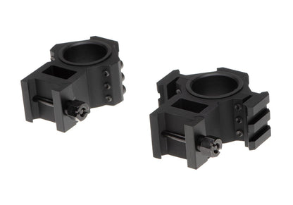 Aim-O Tri-Side Rail 25.4mm / 30mm Mount Rings Black