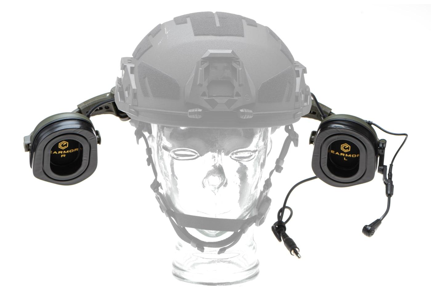 Earmor M32X Plus Hearing Protection Set for ARC Helmet Rails Foliage Green